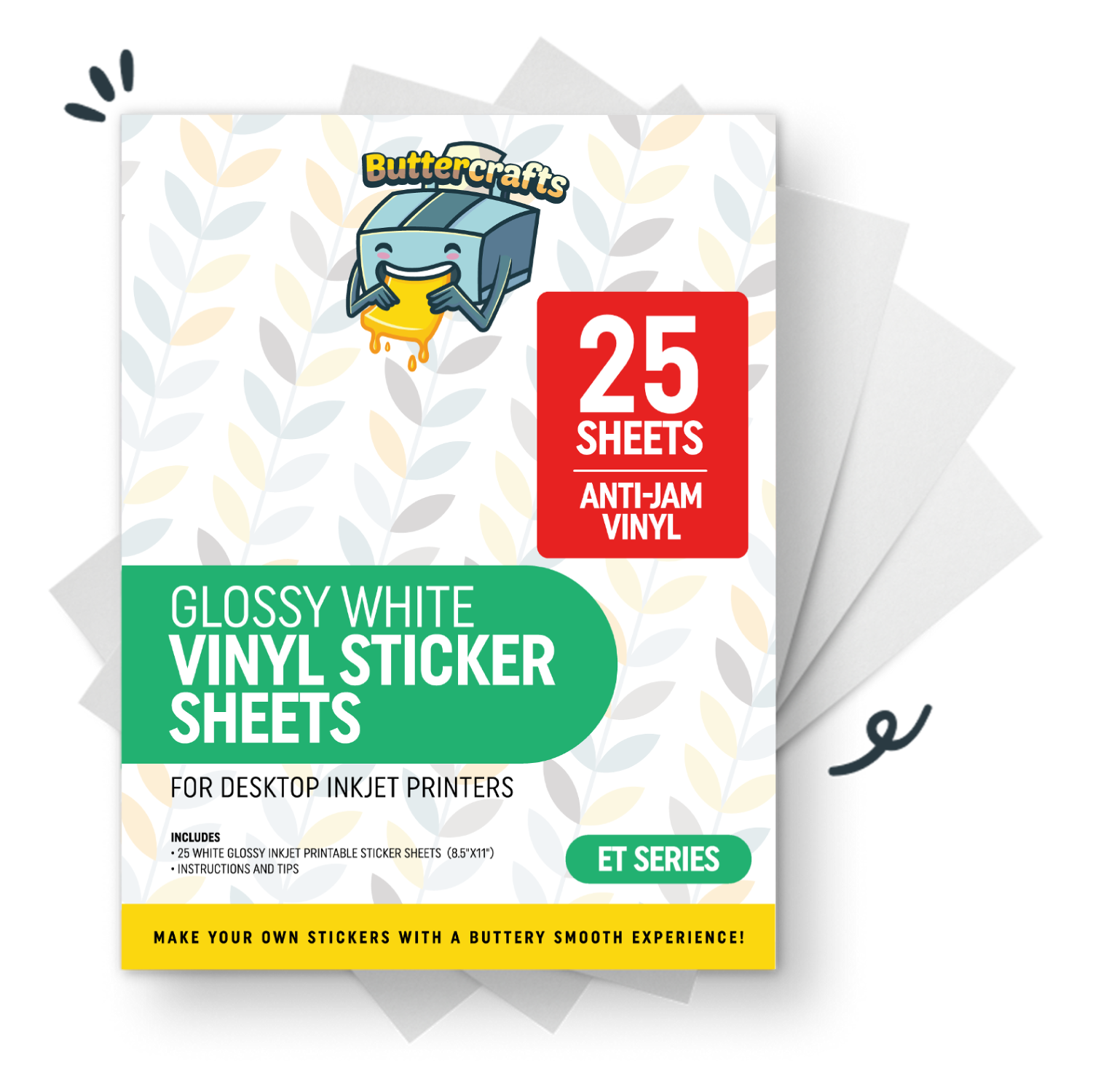 Clear Sticker Paper for Inkjet Printer - 15 Sheets (8.5 x 11) Translucent  Waterproof Printable Vinyl Sticker Paper for DIY Personalized Stickers