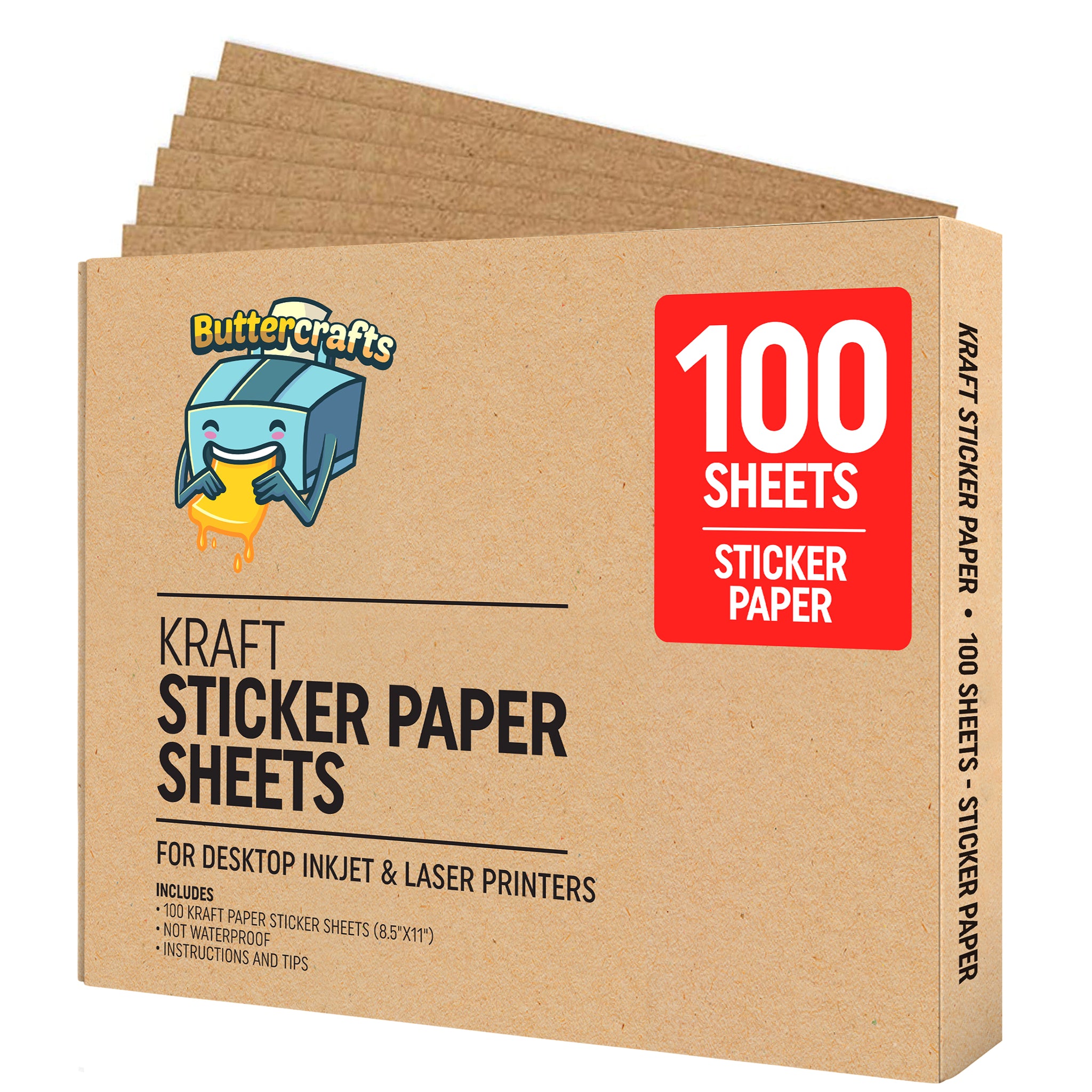 Kraft Sticker Paper for Inkjet Printer (Brown Kraft Paper)
