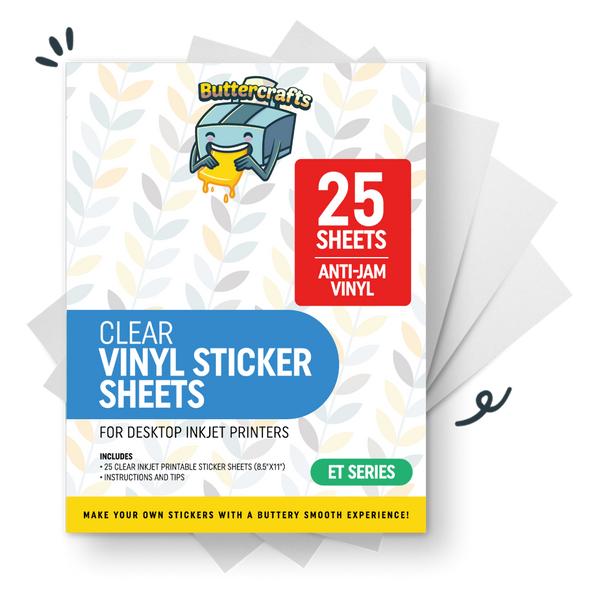  Clear Printable Vinyl Sticker Paper for Inkjet Printer, 50  Sheets Clear, 50 Sheets Translucent Waterproof Decal Paper, Tear & Scratch  Resistant : Office Products
