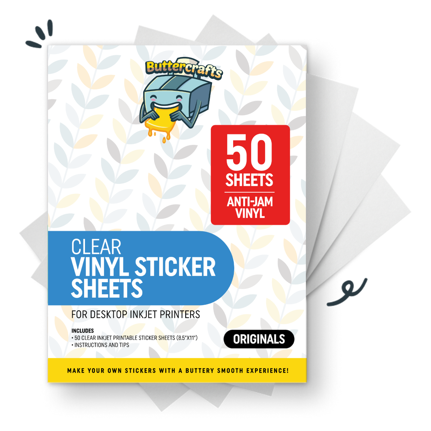 Clear On White Decal Paper for Ink Jet Printers